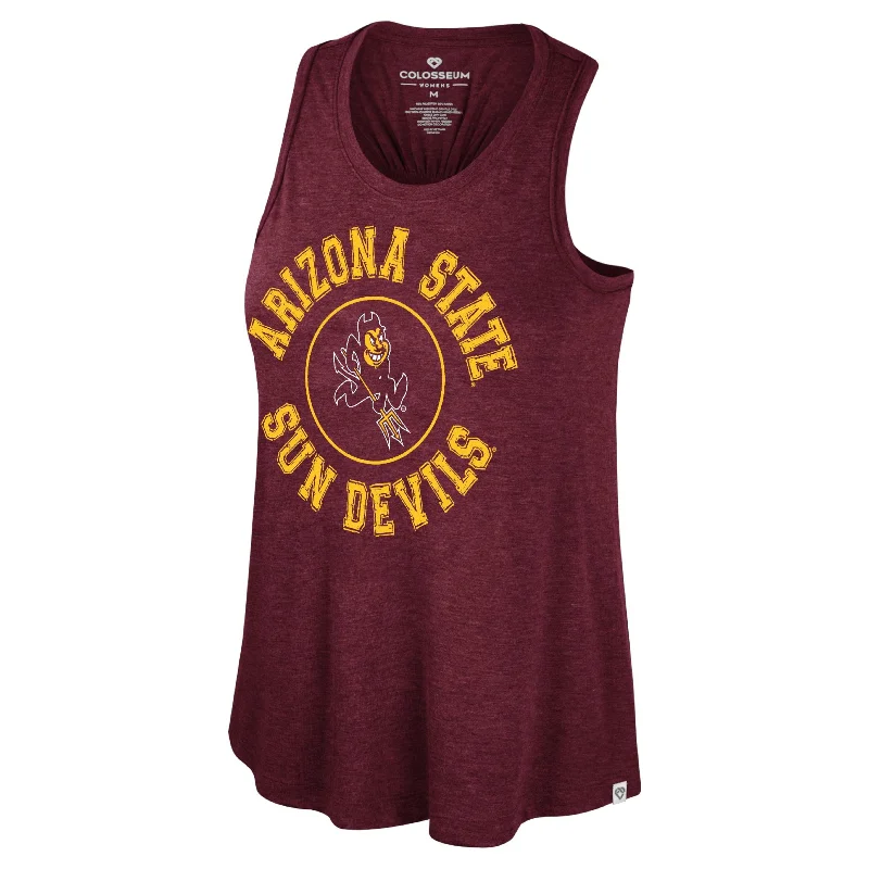 ASU Ladies Racerback Tank MRN silver tank top