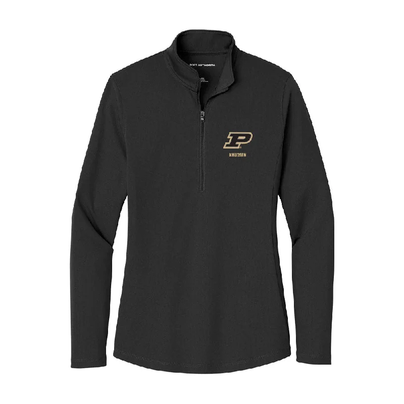 Purdue - NCAA Women's Soccer : Riley Knudsen - Women's Lightweight Quarter Zip Jacket Front Pockets Side Pockets Patch Pockets