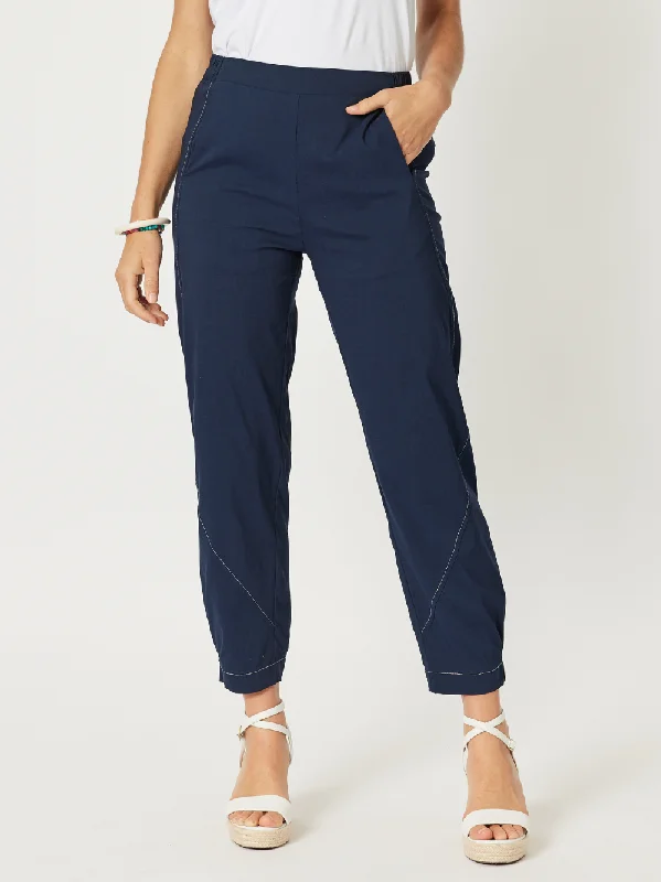 Parachute Stitch Detail Pant - Navy Fashionable Track Pants