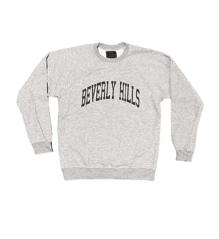 UNISEX BEVERLY HILLS CREW SWEATSHIRT Hoodie with Hem Drawcord Adjustable Customizable