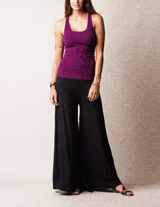Flowy Palazzo Pants - Black Fashionable Work Pants