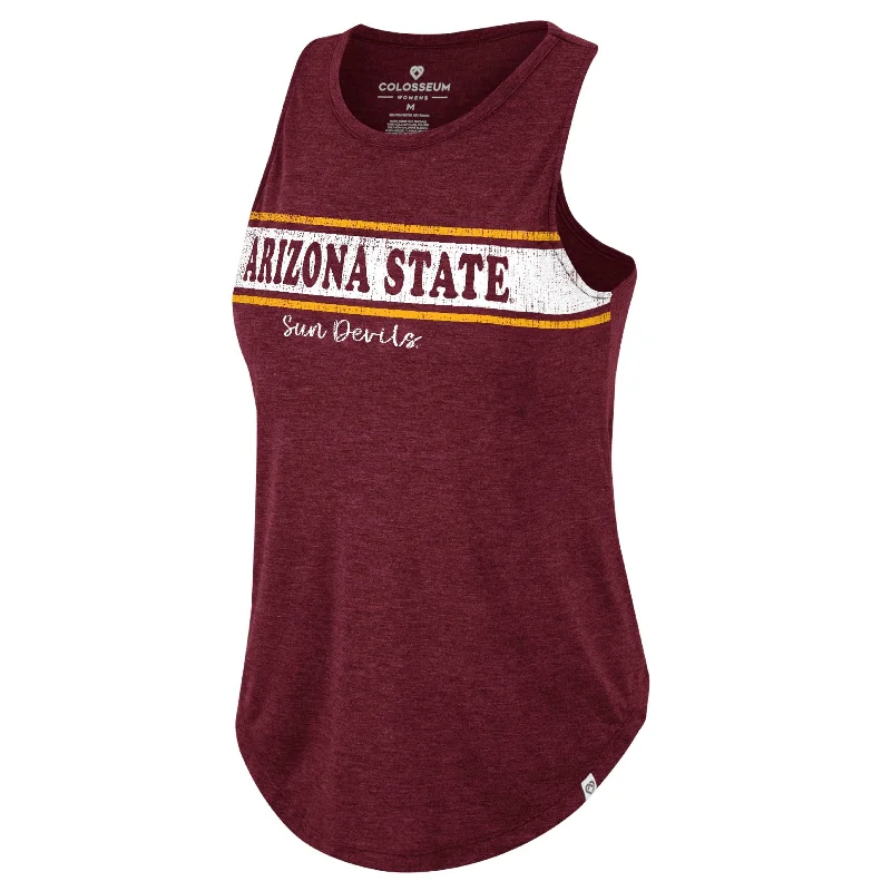 ASU Ladies Swing Tank MRN metallic tank top