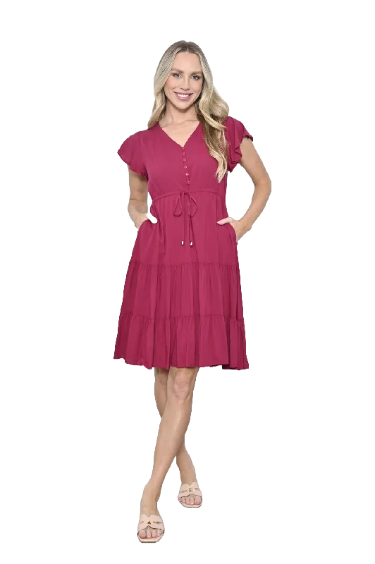 Aponi Dress Berry Tunics Velvet soft