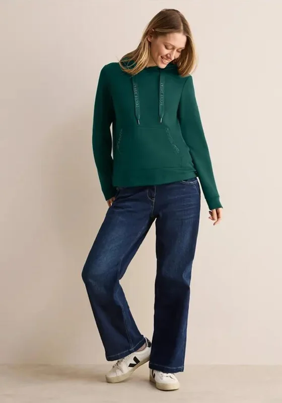 Cecil Embellished Hoodie, Green Hoodie with Tie-Dye Psychedelic Retro