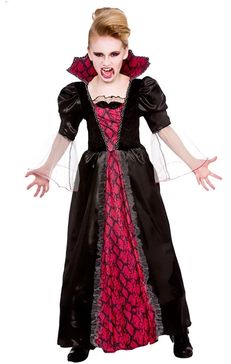 Girls Victorian Vampire Fancy Dress Halloween Costume Tunics Luxurious high-end