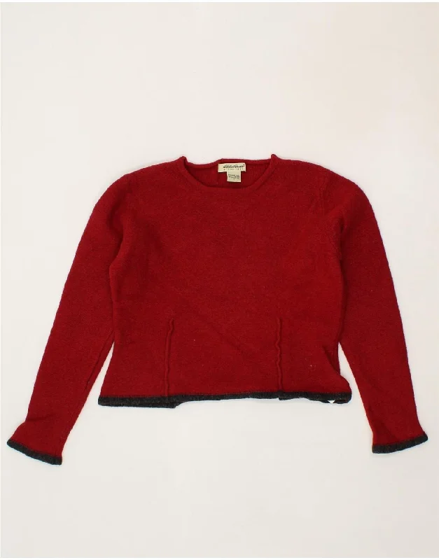 EDDIE BAUER Womens Boat Neck Jumper Sweater UK 12 Medium Red Wool Terry Terry Cloth Terry Knit EDDIE BAUER Womens Boat Neck Jumper Sweater UK 12 Medium Red Wool Terry Terry Cloth Terry Knit