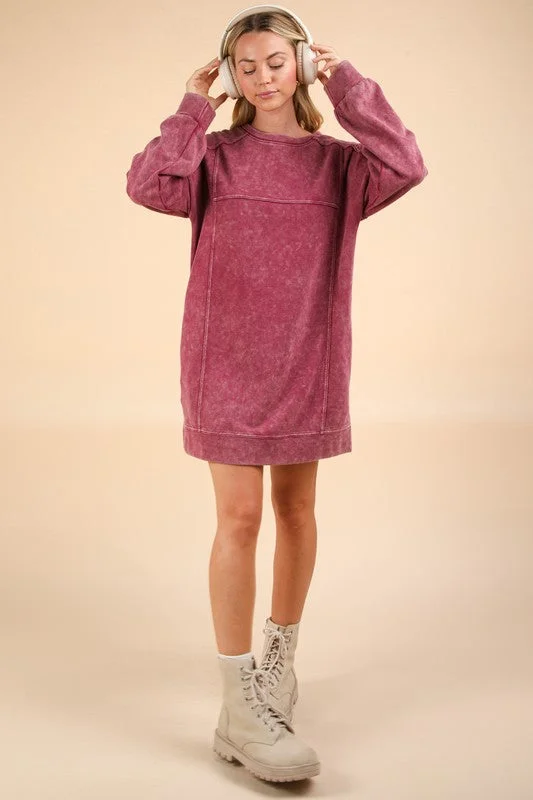 WORRY LESS SWEATSHIRT DRESS Hoodie with High Neck Warm Protective