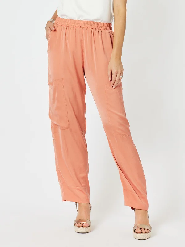 Traveller Luxe Side Button Pant - Sunset Casual Track Pants