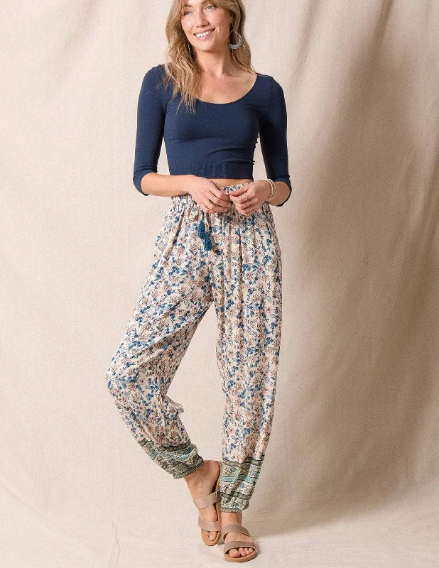 Brynn Flowy Jogger Pants Trendy High-Waist Trousers