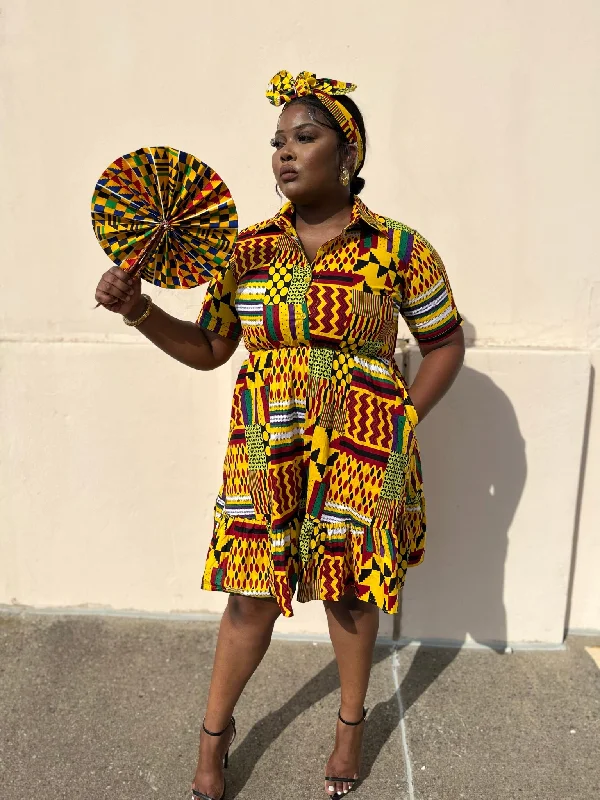 Ghanaian Midi Ankra Dress Halter Neckline Beach