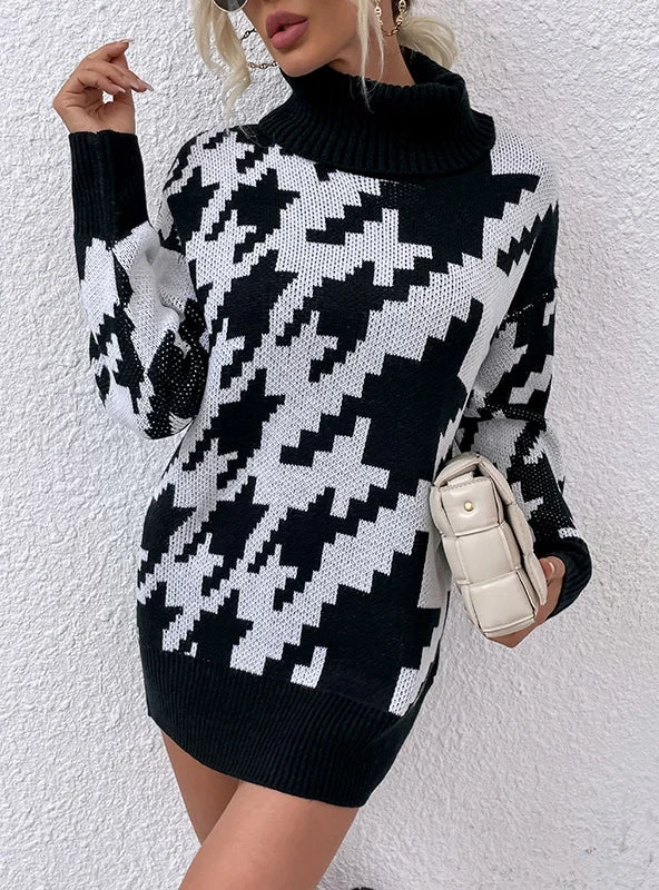 LAPELS MEDIUM-LENGTH KNITTED SWEATER Elegant Classic Vintage