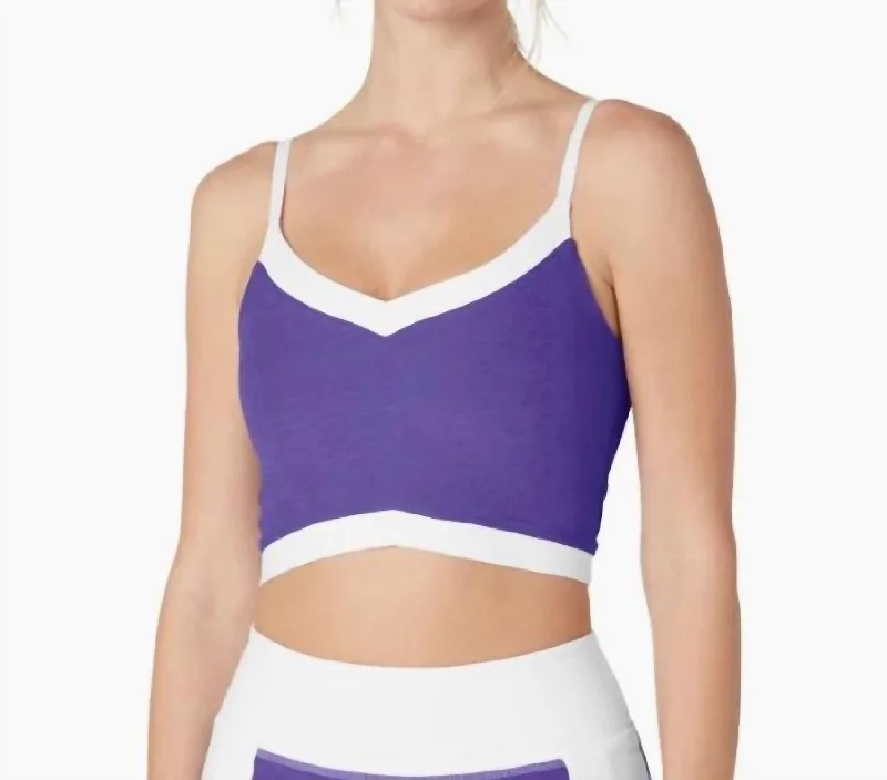 Outlines Cropped Tank In Ultraviolet Heather crew neck tank