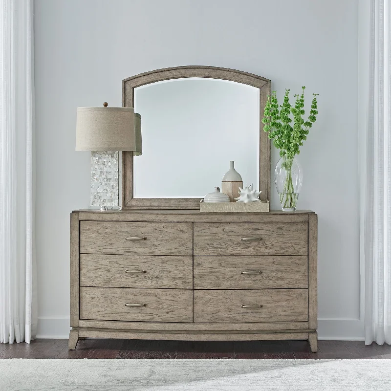 Avalon - Dresser & Mirror - Burnished Beige Tunics Sophisticated sleek