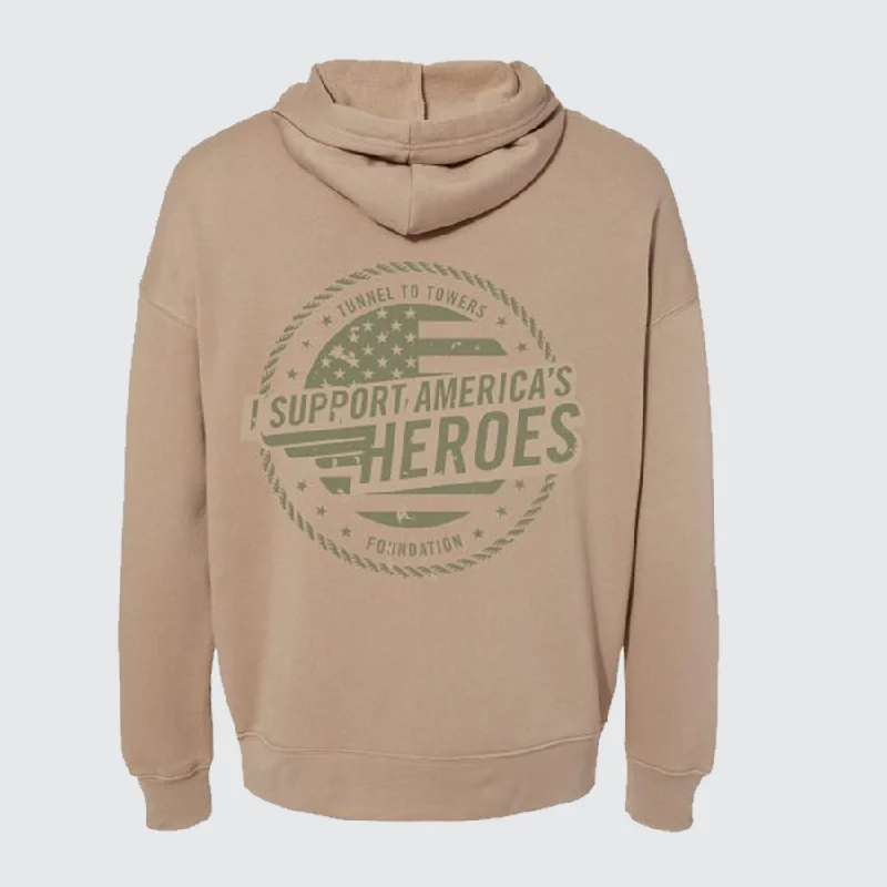 T2T Heroes Hoodie (Tan) - CLOSEOUT Hoodie with Oversized Fit Loose Comfortable