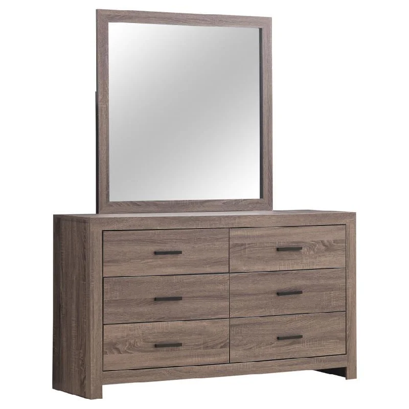 Brantford - 6-Drawer Dresser With Mirror Cowl Neckline Elegant