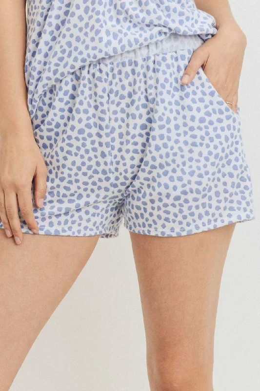 Leopard Printed Terry Short Pants Trendy Printed Pants