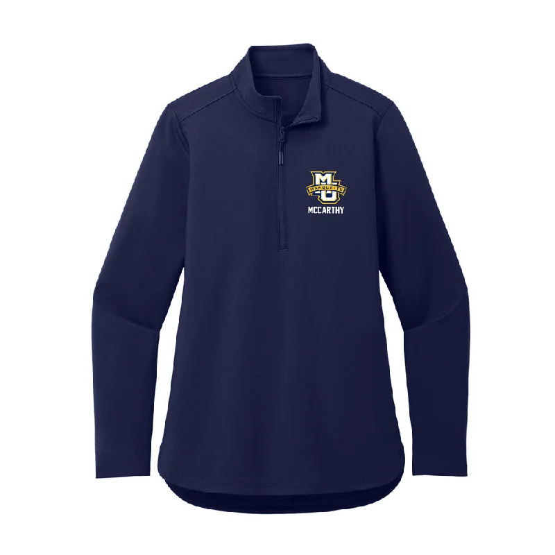 Marquette - NCAA Women's Soccer : Emily McCarthy - Women's Premium Quarter Zip Jacket Print Jacket Jacquard Jacket Embroidered Jacket