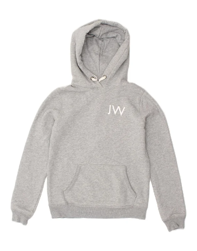 JACK WILLS Womens Hoodie Jumper UK 8 Small  Grey Cotton Zip Hoodie Drawstring Kangaroo Pocket