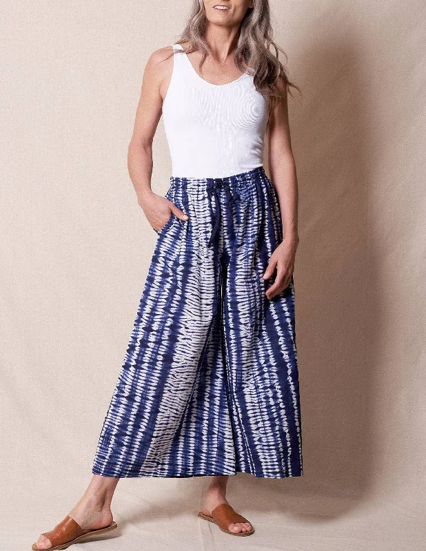 Fair Trade Shibori Tie-Dye Pants - As-Is-Clearance Trendy Wide-Leg Pants