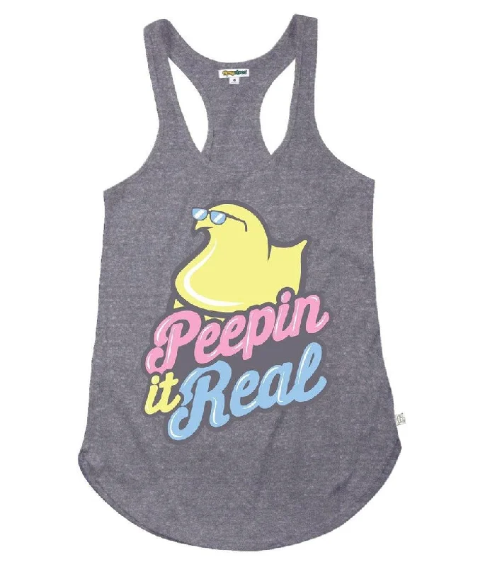 Women's Peepin It Real Tank Top lemon yellow tank