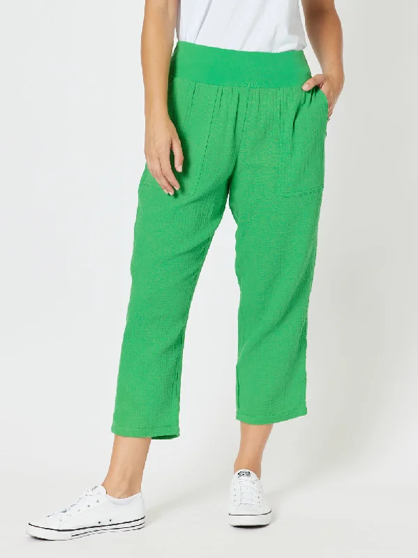Byron Cotton 7/8 Pant - Emerald Soft Stretch Trousers
