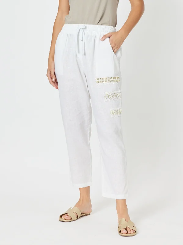Amore Pant - White Casual Yoga Pants