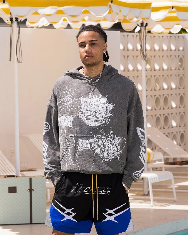 Loiter Midsummer Vintage Hoodie Charcoal Hoodie with Slim Fit Tailored Modern