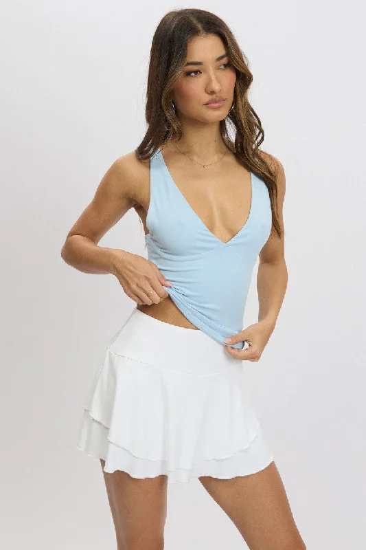 Blue Tank Top Supersoft sheer tank top