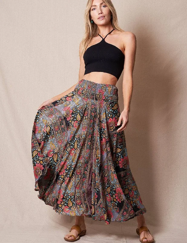 Zayna Palazzo Pants - Black Multi Elegant Dress Pants
