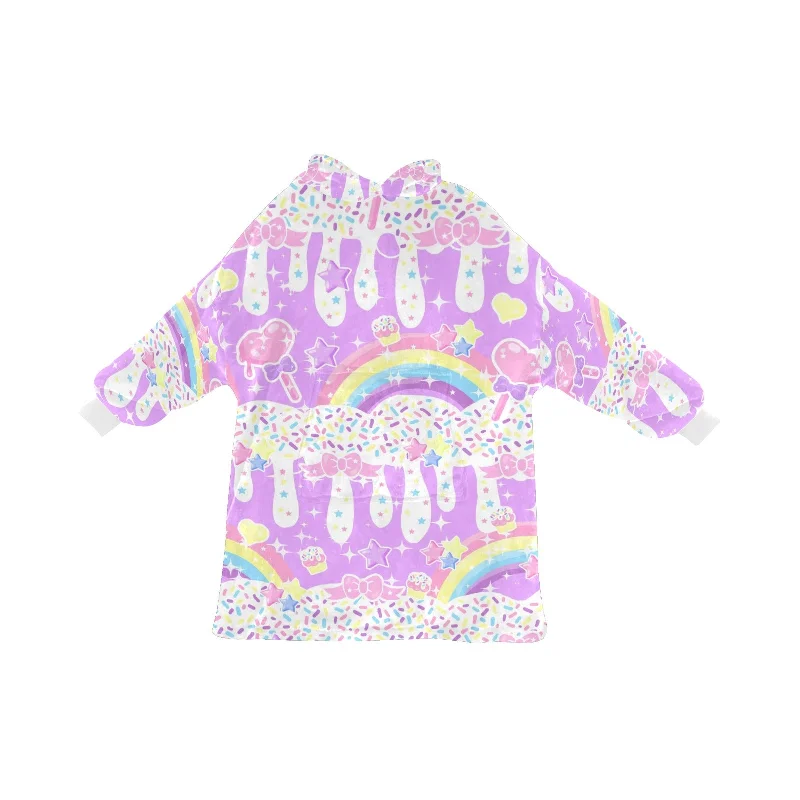 Rainbow Sweets Purple Blanket Hoodie Hoodie Sweatshirt Pullover