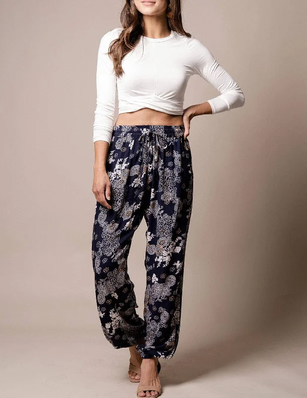 Francesca Flowy Jogger Pants Elegant Wool Trousers