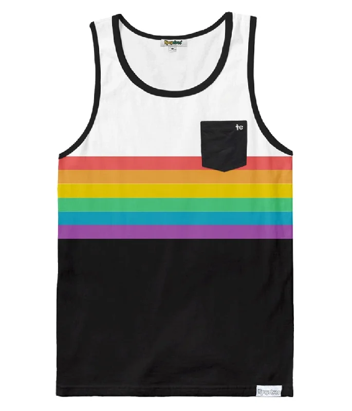 Retro Rainbow Tank Top baby blue tank