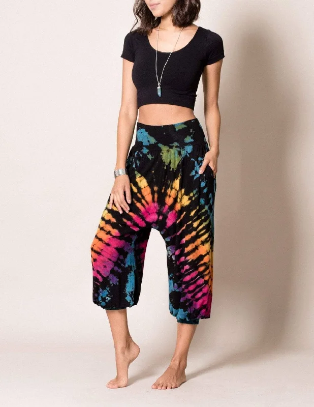 Tie-Dye Harem Pants - Black Rain - As-Is-Clearance Sleek Black Pants