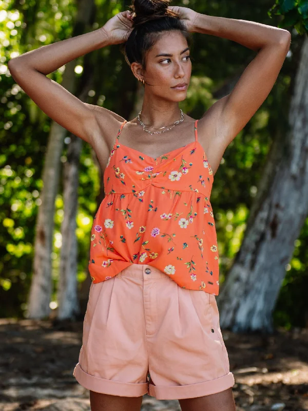 Mucho Mahalo Cami Tank - Dark Coral lavender tank top