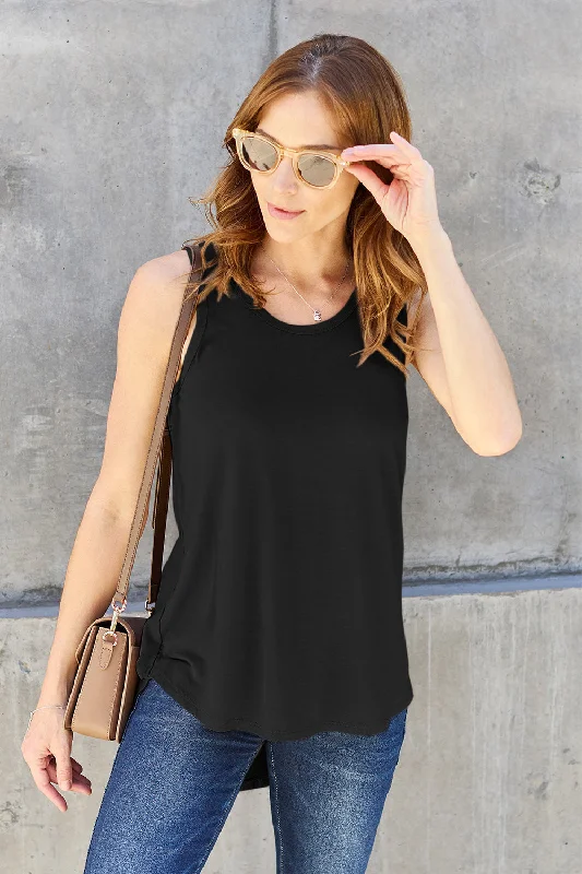 Full Size Round Neck Tank sexy tank top