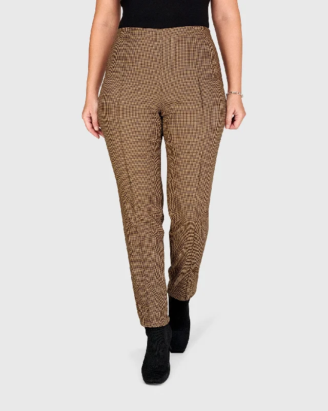 Amaretto Slim Pants, Houndstooth Slim-Fit Leggings