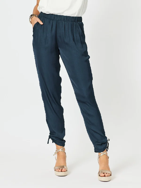 Traveller Luxe Side Tie Pant - Navy Classic Chino Pants