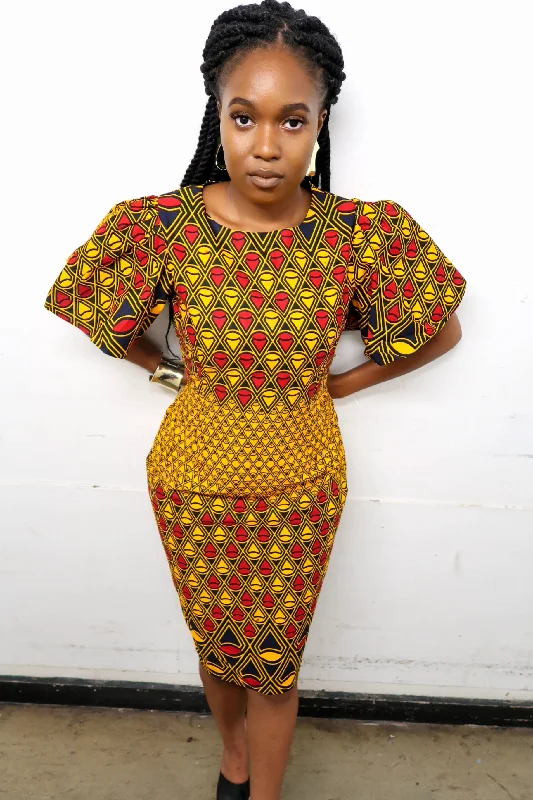 Flare Sleeve Ankara Mini-Dress Tunics Top rated