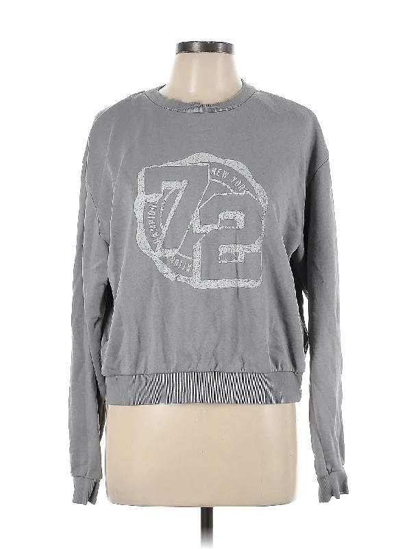 Sweatshirt Hoodie with Exposed Zipper Edgy Industrial