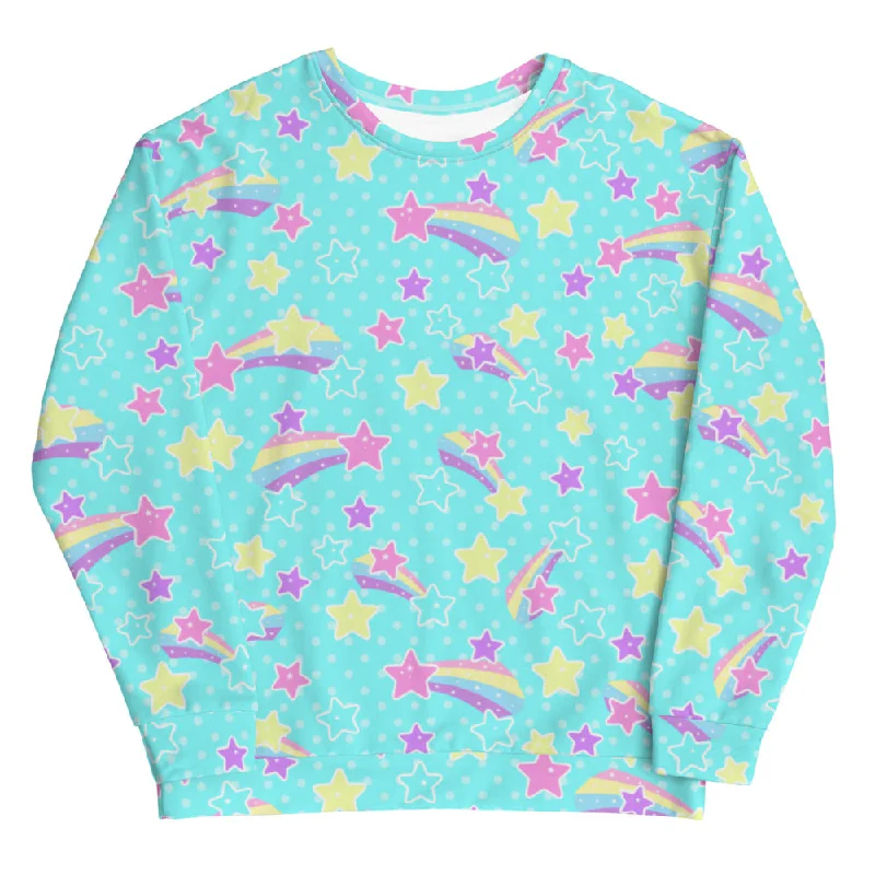 Starry Party Blue Unisex Sweatshirt Hoodie with Reflective Safety Nightwear