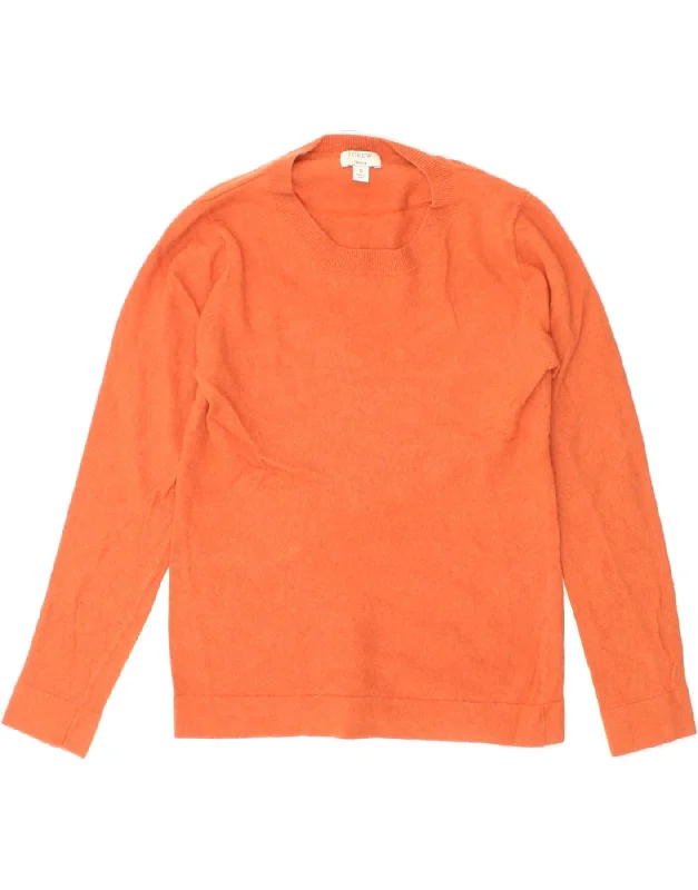 J. CREW Womens Crew Neck Jumper Sweater UK 10 Small Orange Cotton Nylon Fabric Polyester Fabric Spandex Fabric J. CREW Womens Crew Neck Jumper Sweater UK 10 Small Orange Cotton Nylon Fabric Polyester Fabric Spandex Fabric