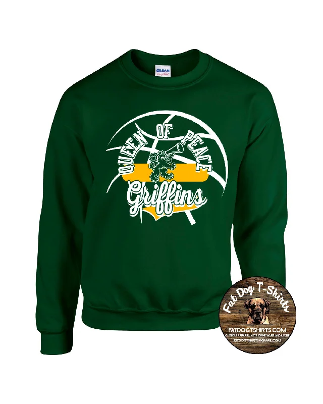 QUEEN OF PEACE-BASKETBALL  CREW SWEATSHIRT-NEW 2024 Hoodie with Hood Adjustable Protection