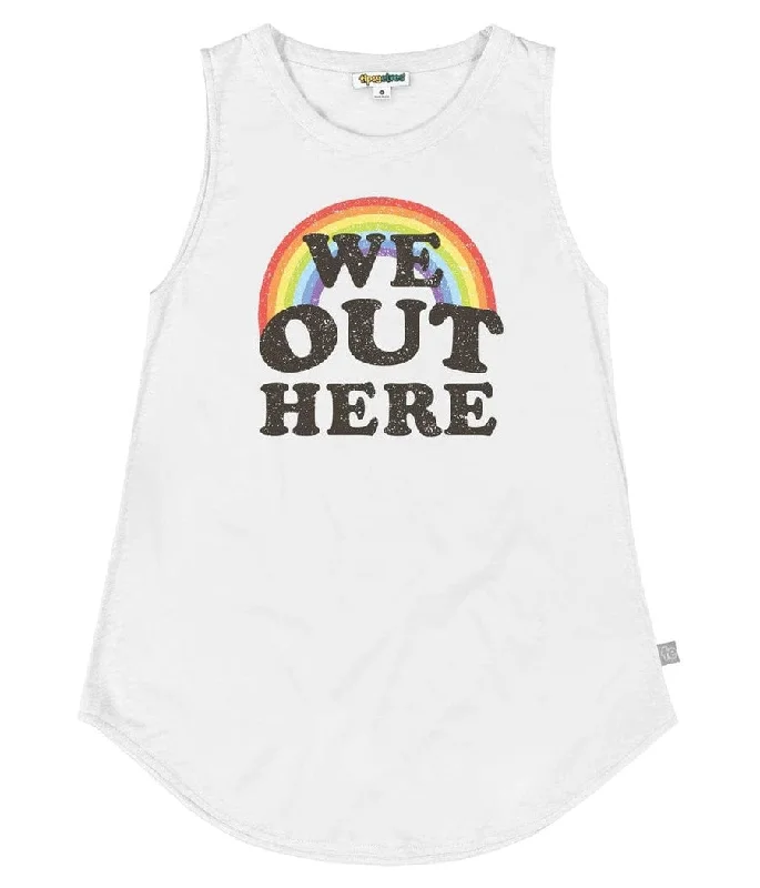 We Out Here Crew Scoop Tank Top sequin tank top