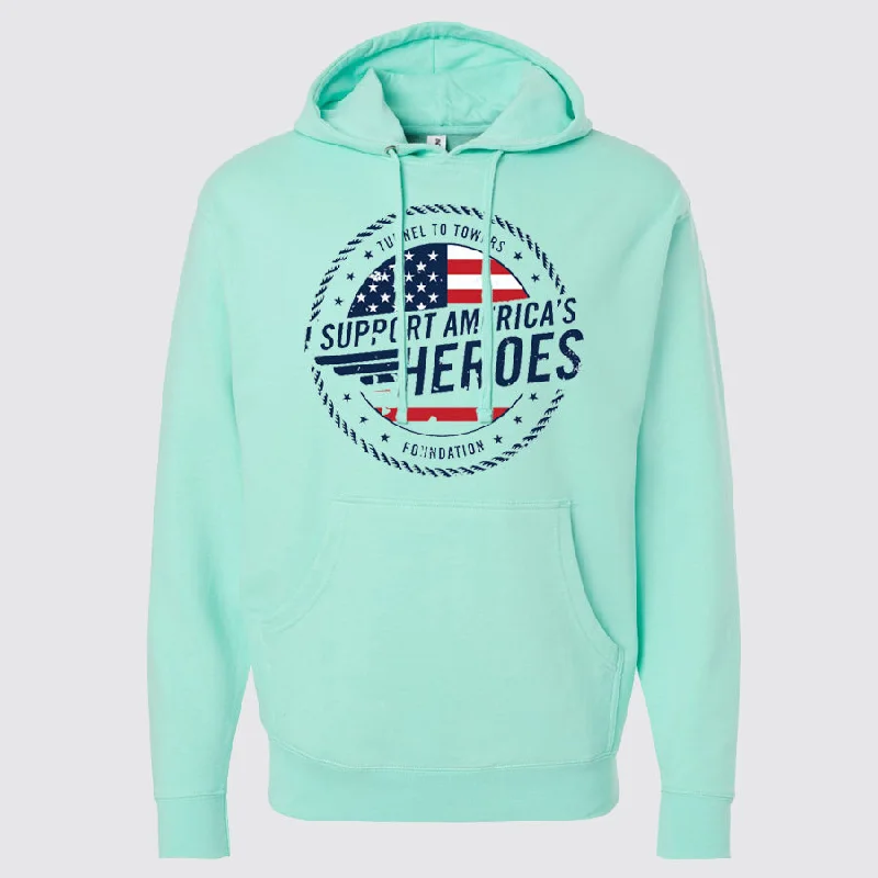 T2T Heroes Hoodie – Unisex (Mint) - CLOSEOUT Hoodie with Distressed Vintage Worn