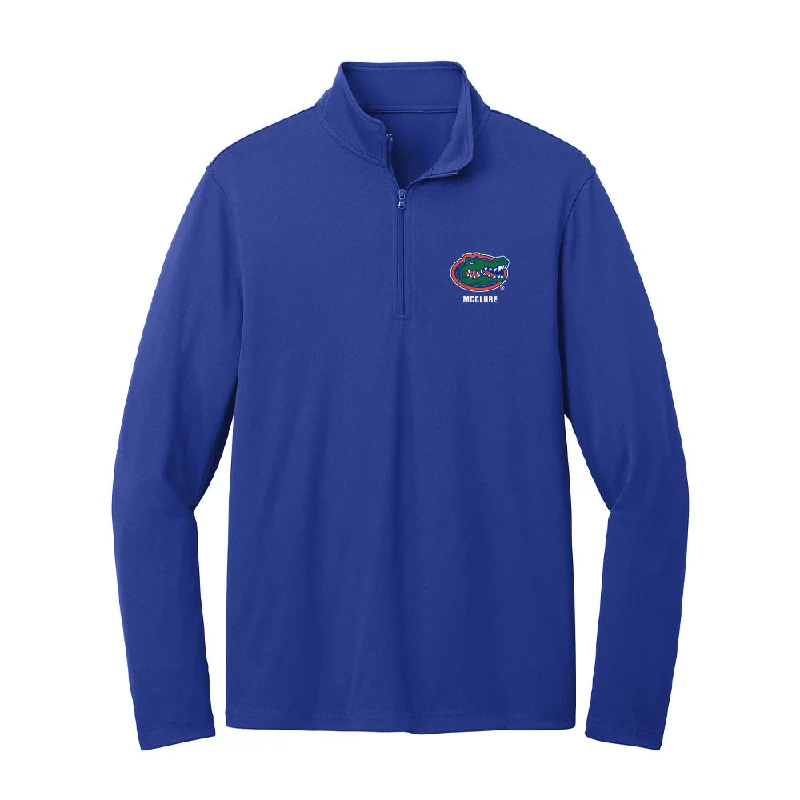 Florida - NCAA Women's Soccer : Charlotte McClure - Lightweight Quarter Zip Jacket Denim Fabric Leather Fabric Suede Fabric Florida - NCAA Women's Soccer : Charlotte McClure - Lightweight Quarter Zip Jacket Denim Fabric Leather Fabric Suede Fabric