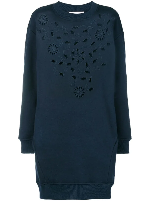 floral embroidered sweater dress Mesh Fabric Canvas Fabric Denim Fabric