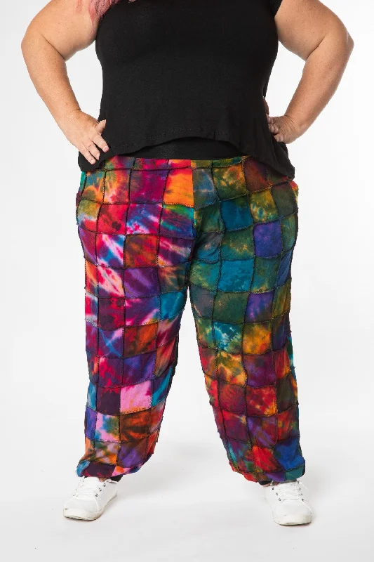 Jum Jum Patchwork Unisex Tie Dye Harem Pants Slim-Fit Khaki Pants