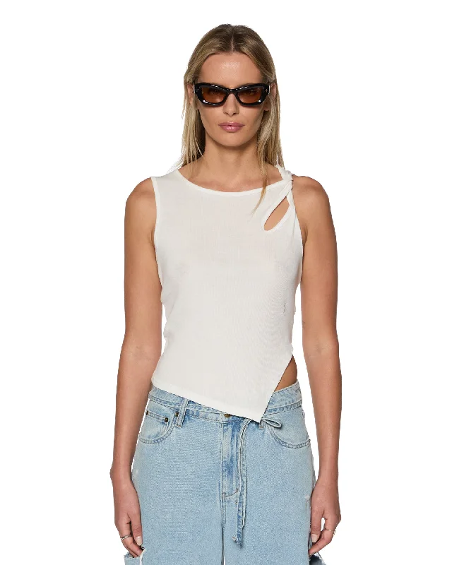 TWISTED TANK WHITE crossback tank top
