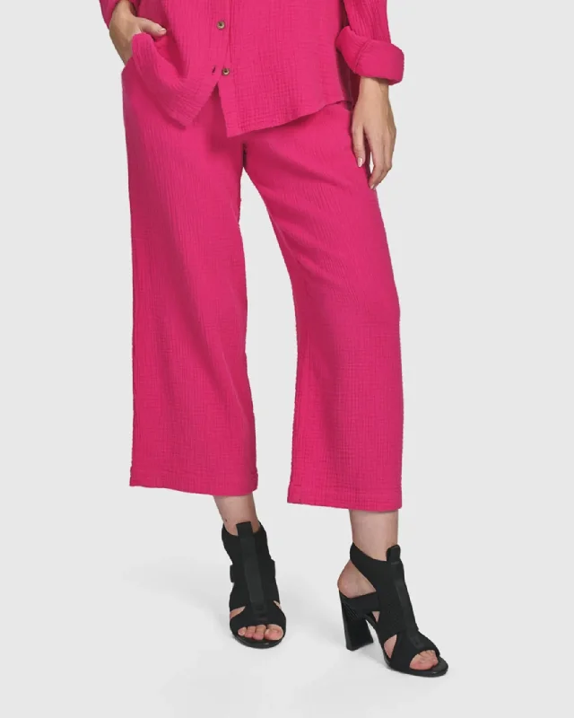 Recreation Pants, Fuchsia Modern Stretch Trousers