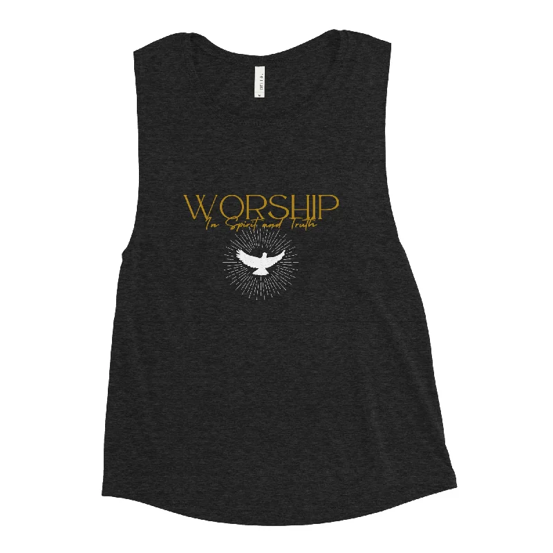 Women's Muscle Tank "Worship" peach tank top